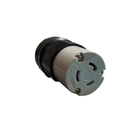 Starke Locking Connector, L5-30C, 30 A, 125V AC, Single Phase, 2 Pole, Gray STL530F